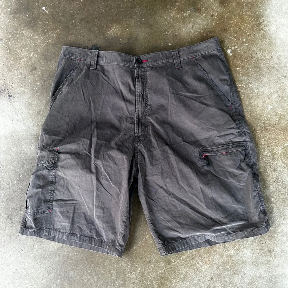 Wrangler Cargo Shorts Mens 40 Gray Performance Hybrid Cotton Nylon Hiking